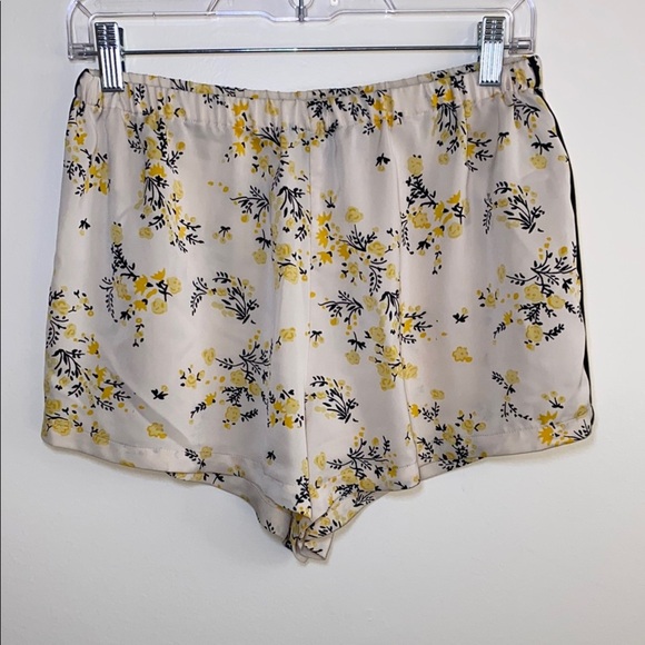J. Crew High Waist Floral Cream and Yellow Shorts - Picture 1 of 10